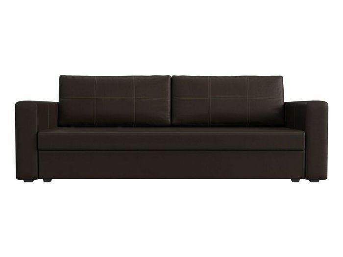 Диван-кровать Лига 006 темно-коричневого цвета (экокожа) - купить Прямые диваны по цене 26999.0