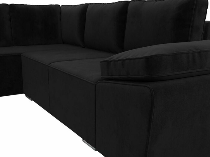 Угловой диван-кровать Хьюго черного цвета левый угол - лучшие Угловые диваны в INMYROOM