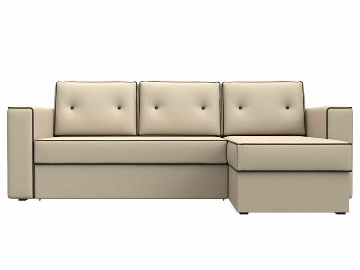 Угловой диван-кровать Принстон бежевого цвета (экокожа) правый угол - купить Угловые диваны по цене 48999.0