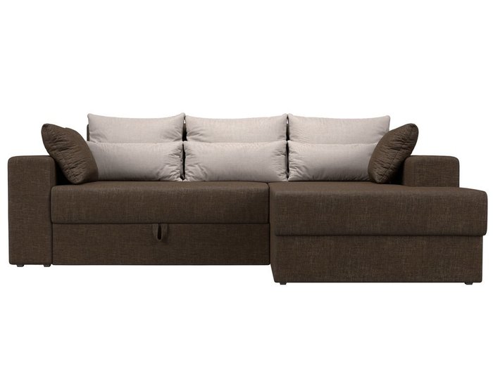 Угловой диван-кровать Мэдисон коричневого цвета правый угол - купить Угловые диваны по цене 38990.0