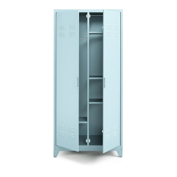Шкаф с дверками из металла Hiba голубого цвета - лучшие Шкафы распашные в INMYROOM
