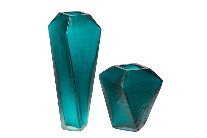 Стеклянная ваза зеленого цвета - купить Вазы  по цене 3500.0