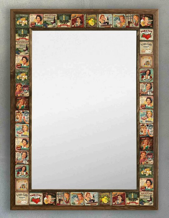 Настенное зеркало 53x73 с мозаикой из натурального камня - купить Настенные зеркала по цене 27866.0 Настенное зеркало 53x73 с мозаикой из натурального камня - купить Настенные зеркала по цене 27866.0