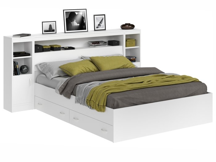 Кровать Виктория 160х200 белого цвета с матрасом