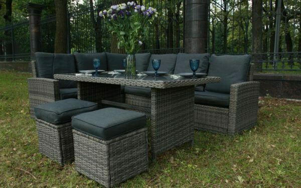 Комплект мебели Zorro серого цвета из искусственного ротанга - лучшие Комплекты для сада и дачи в INMYROOM