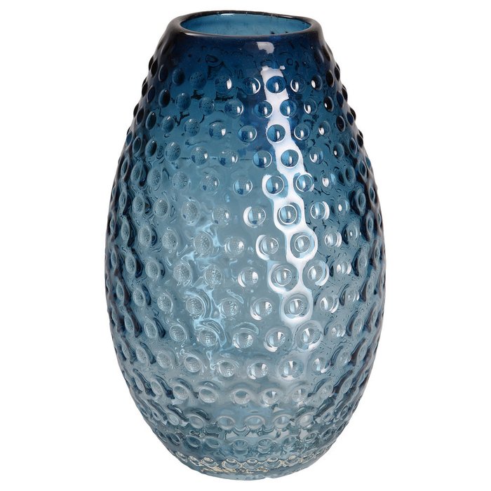 Стеклянная ваза синего цвета