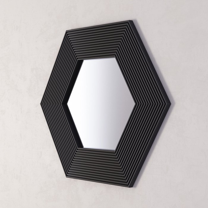Зеркало Сorners black в черной раме - купить Настенные зеркала по цене 31350.0 Зеркало Сorners black в черной раме - купить Настенные зеркала по цене 31350.0