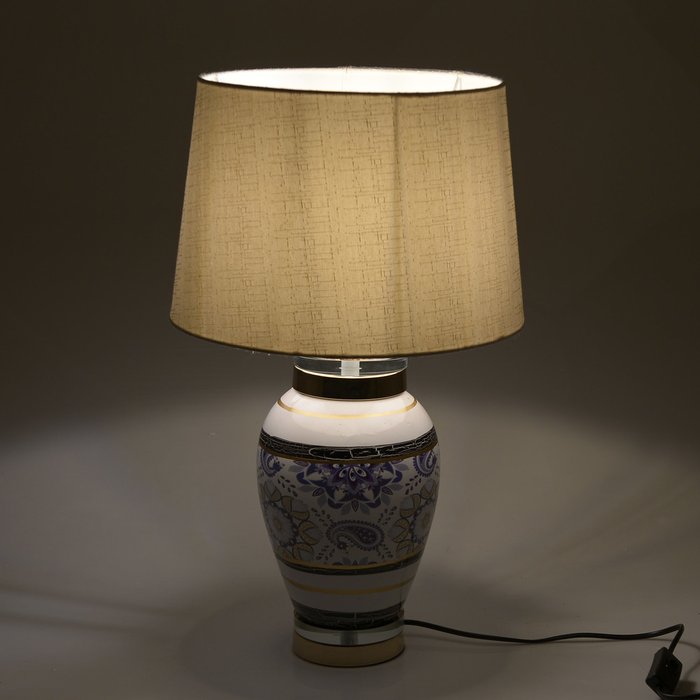 Лампа настольная  с текстильным абажуром - купить Настольные лампы по цене 8640.0
