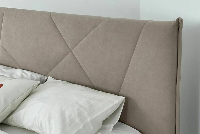 Кровать Бест 90х200 бежевого цвета без подъемного механизма - лучшие Кровати для спальни в INMYROOM