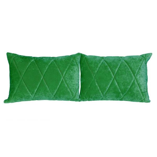 Комплект подушек к дивану Роуз из велюра зеленого цвета