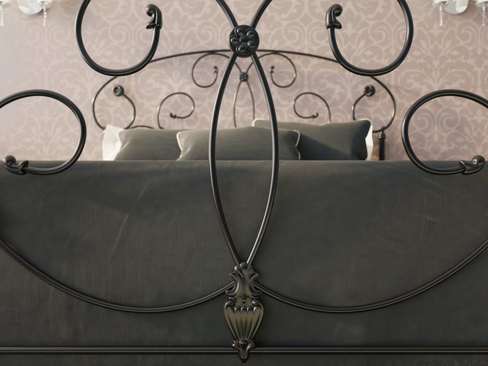 Кровать Арина 140х200 черно-глянцевого цвета - лучшие Кровати для спальни в INMYROOM