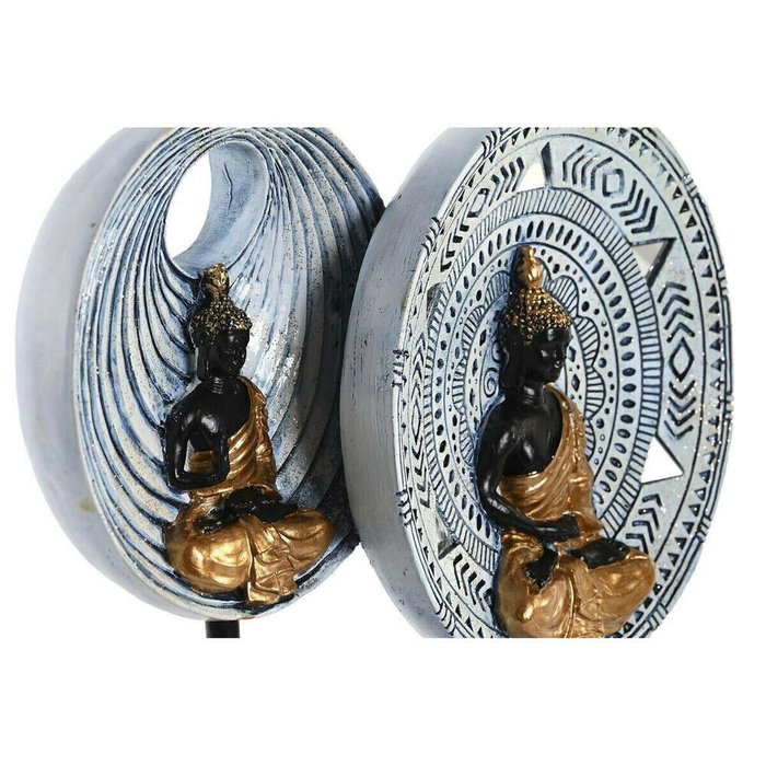 Декоративная фигура DKD Home Decor 25 x 6,7 x 25,6 cm Бежевый Синий Будда Восточный (2 штук) - купить Фигуры и статуэтки по цене 12972.0