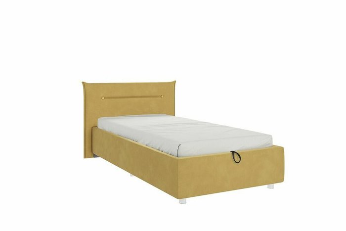 Кровать Альба 90х200 желтого цвета с подъемным механизмом