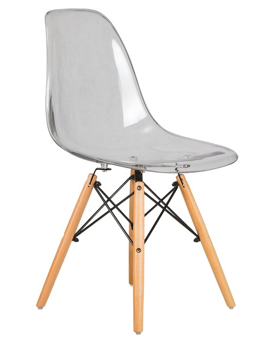 Стул обеденный Casper прозрачный на деревянных ножках - купить Обеденные стулья по цене 5810.0