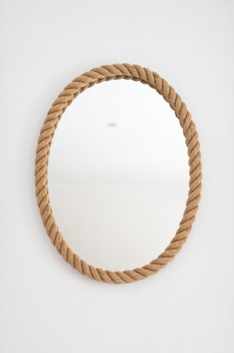 Настенное зеркало овальной формы в канате  - купить Настенные зеркала по цене 17490.0
