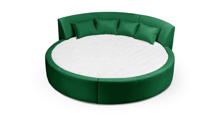 Кровать Индра 250х250 зеленого цвета без подъемного механизма - купить Кровати для спальни по цене 96600.0