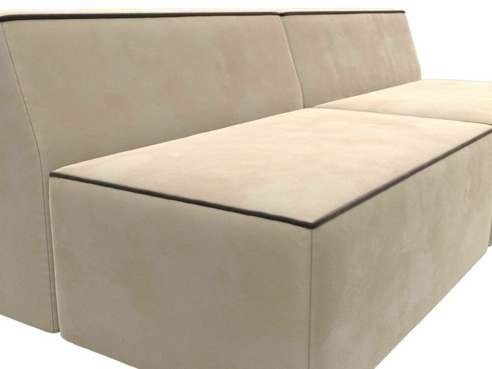 Прямой модульный диван Монс бежевого цвета с коричневым кантом - лучшие Прямые диваны в INMYROOM