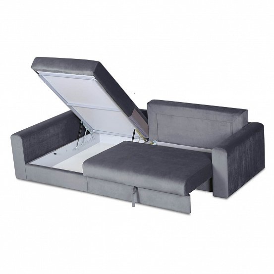 Угловой диван-кровать Мэдисон Лувр серого цвета - купить Прямые диваны по цене 47990.0