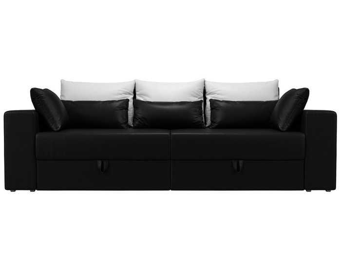 Прямой диван-кровать Мэдисон черно-белого цвета (экокожа) - купить Прямые диваны по цене 32990.0