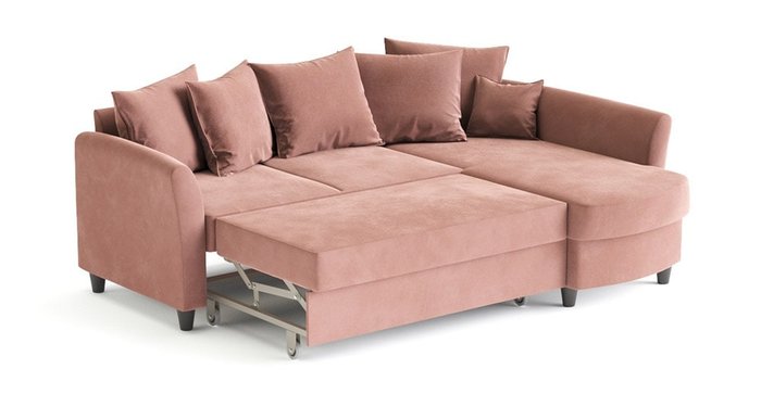 Угловой диван-кровать Катарина розового цвета - лучшие Угловые диваны в INMYROOM