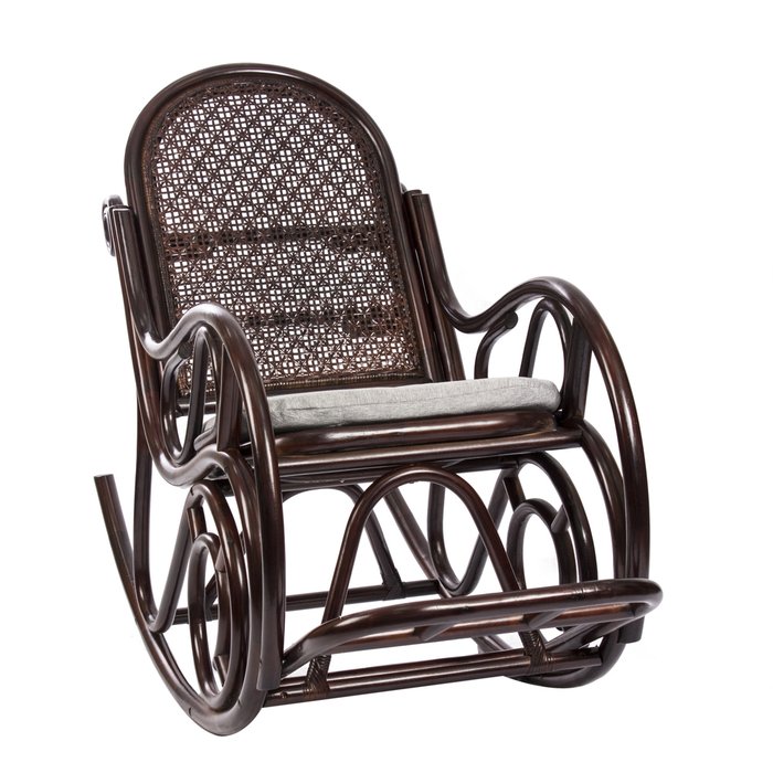 Кресло-качалка Novo с подушкой орех