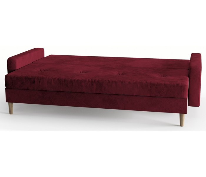 Диван-кровать из велюра Basel бордового цвета - лучшие Прямые диваны в INMYROOM