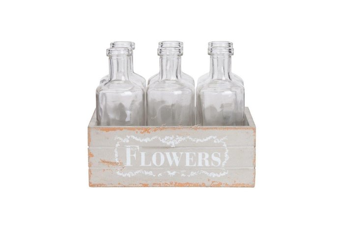 Набор стеклянных бутылок "Flowers"