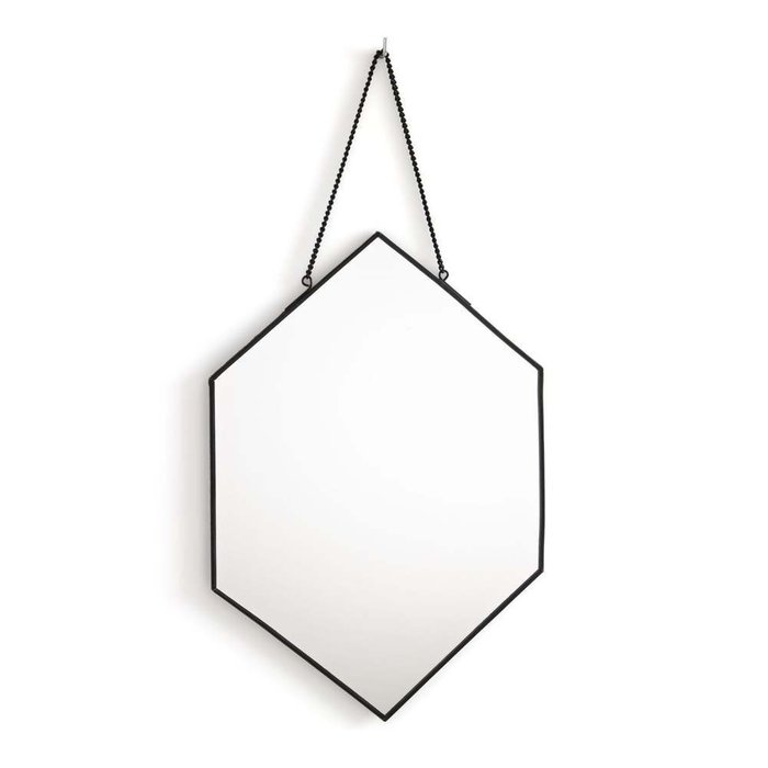 Зеркало в форме шестиугольника Uyova черного цвета