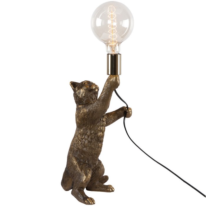 Настольная лампа Кот Эдисон бронзового цвета - лучшие Настольные лампы в INMYROOM