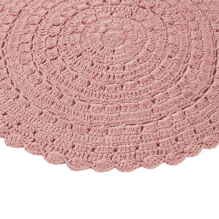 Ковер круглый связанный крючком Wiku 100х100 розового цвета - купить Ковры по цене 3996.0