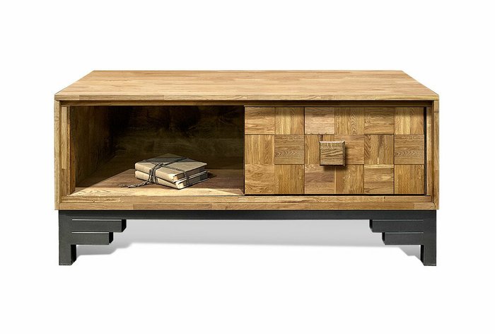 Тумба под ТВ Cube Design с фасадом шашки бежевого цвета