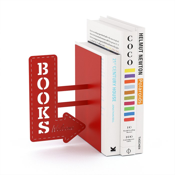 Держатель для книг BookShop красного цвета - купить Фигуры и статуэтки по цене 2090.0