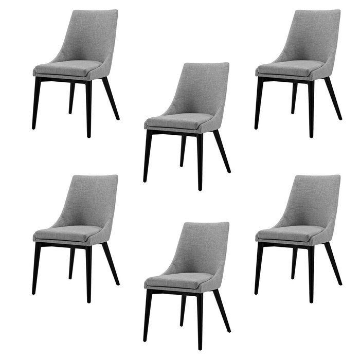 Комплект из шести стульев Miami светло-серого цвета