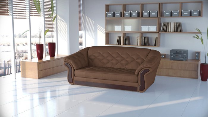 Диван-кровать Арес L коричневого цвета - лучшие Прямые диваны в INMYROOM