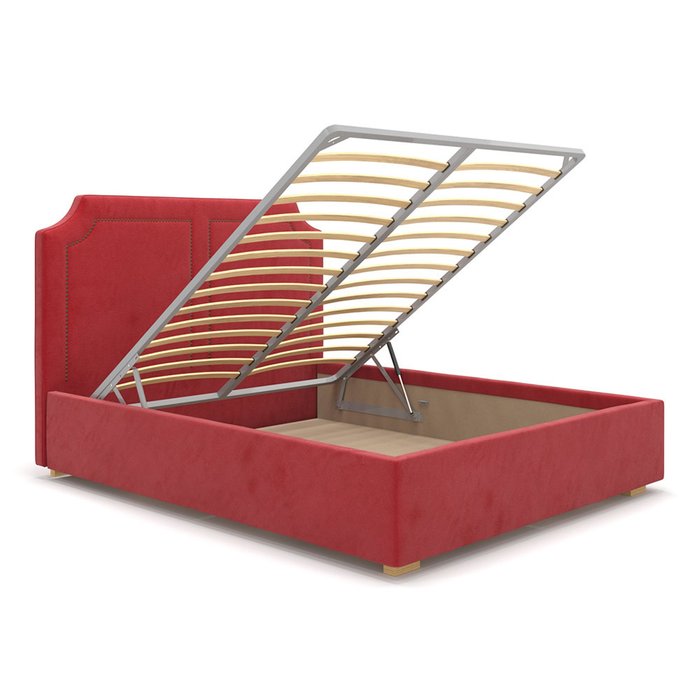 Кровать Kimberly красного цвета с подъемным механизмом 140х200 - купить Кровати для спальни по цене 65900.0