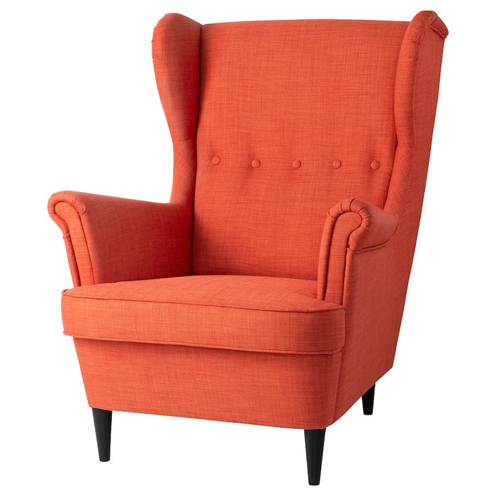 Кресло оранжевого цвета с подголовником