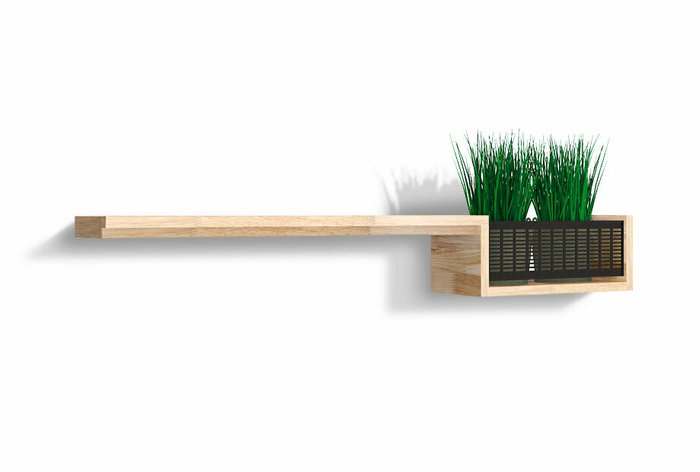 Полка с нишей Cube Design цвета светлый дуб Полка с нишей Cube Design цвета светлый дуб