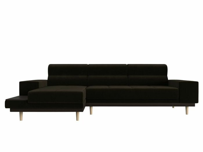 Угловой диван-кровать Леонардо коричневого цвета левый угол - купить Угловые диваны по цене 46999.0