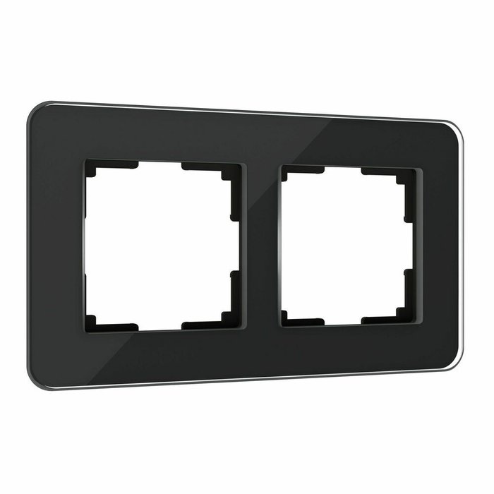 Рамка из стекла на 2 поста Elite черный W0022448 Рамка из стекла на 2 поста Elite черный W0022448