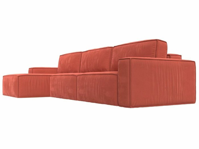 Угловой диван-кровать Прага Классик лонг коралового цвета левый угол - лучшие Угловые диваны в INMYROOM