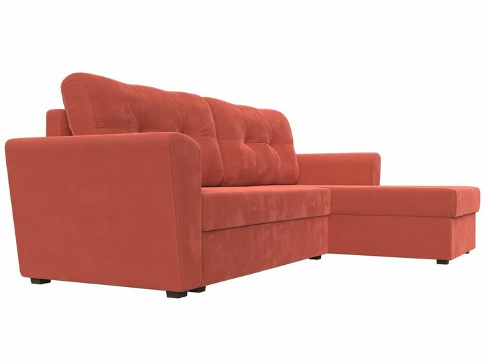 Угловой диван-кровать Амстердам лайт кораллового цвета правый угол - лучшие Угловые диваны в INMYROOM