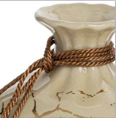 Керамическая ваза 14 бежевого цвета - купить Вазы  по цене 1978.0