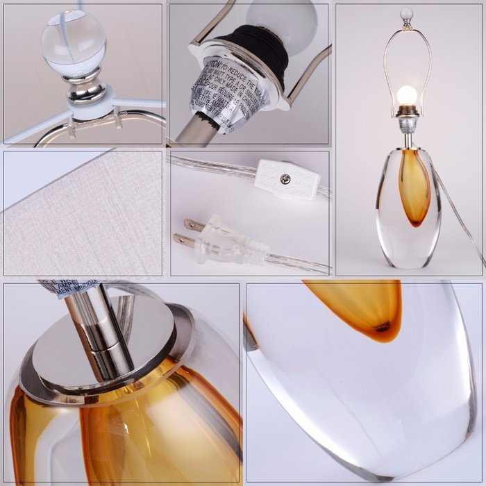 Настольная лампа с белым абажуром - купить Настольные лампы по цене 42970.0