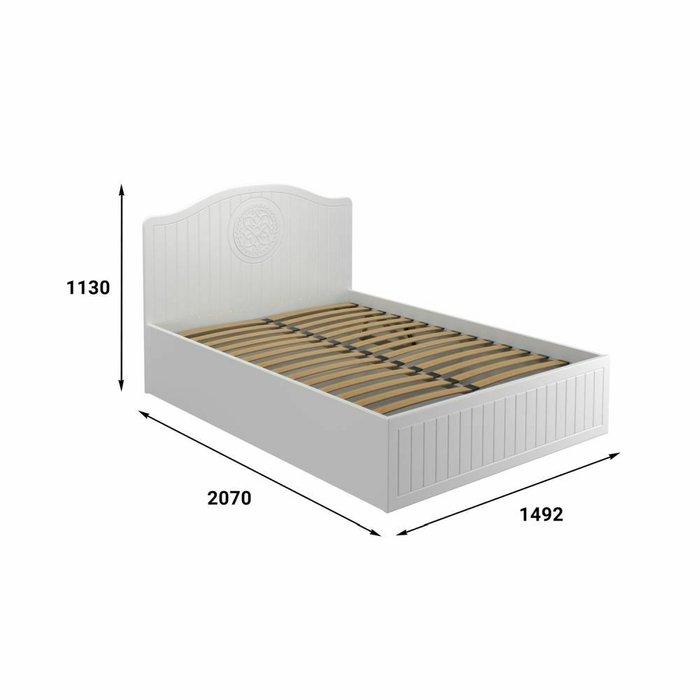 Кровать Монблан 140х200 белого цвета с подъемным механизмом - купить Кровати для спальни по цене 52108.0