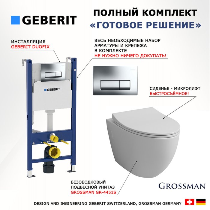 Комплект 3 в 1 инсталляция Duofix
