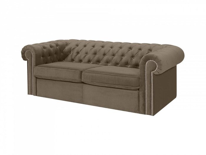 Диван-кровать Chesterfield коричневого цвета - купить Прямые диваны по цене 132930.0