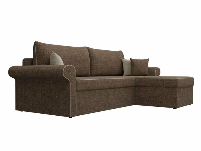 Угловой диван-кровать Милфорд коричневого цвета - лучшие Угловые диваны в INMYROOM