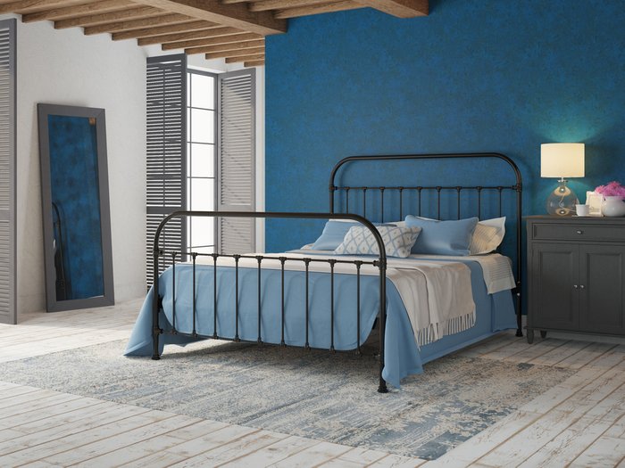 Кровать Полина 180х200 черно-глянцевого цвета - купить Кровати для спальни по цене 74698.0