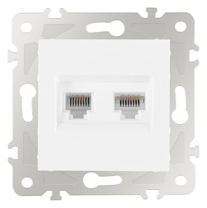 Розетка двойная RJ-11 и Ethernet RJ-45, без рамки 203.44-1.white - купить Розетки по цене 518.0 Розетка двойная RJ-11 и Ethernet RJ-45, без рамки 203.44-1.white - купить Розетки по цене 518.0