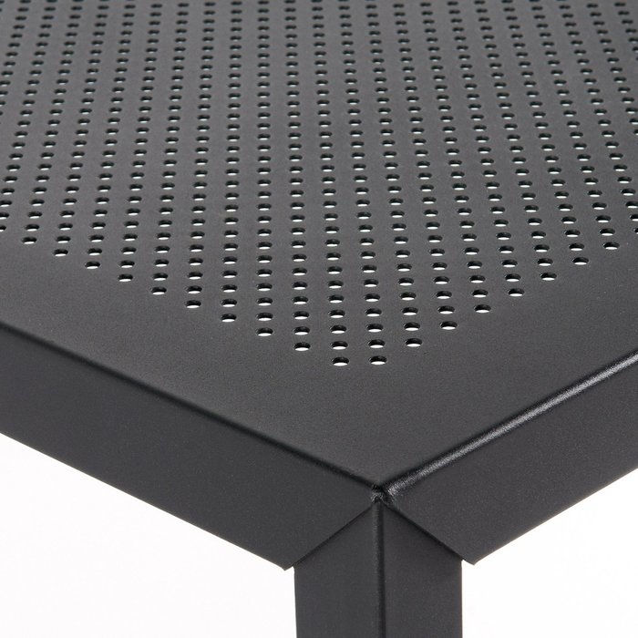 Стол прямоугольный из металла с перфорацией Choe черного цвета - лучшие Садовые столы в INMYROOM